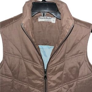 NorthStyle Womens Vest Small Quilted Brown Lightweight Sleeveless